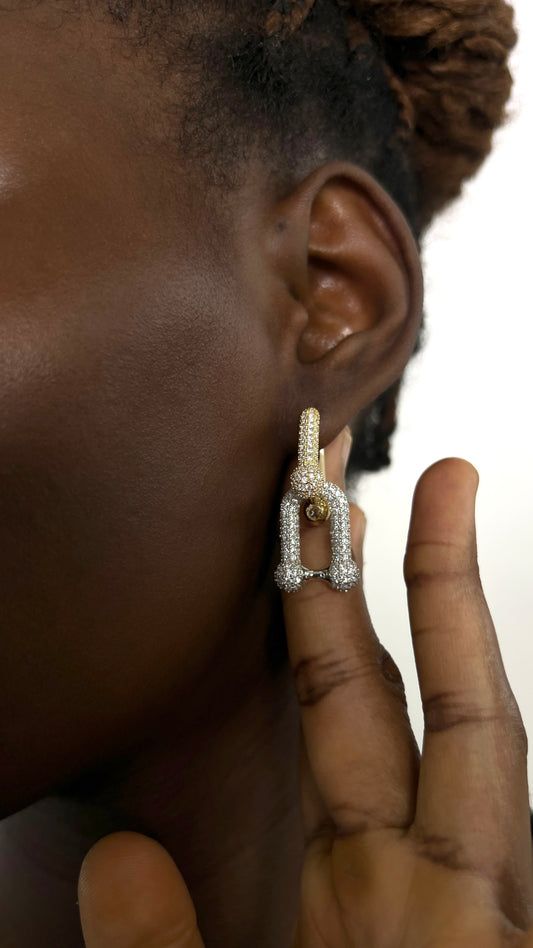 The Linky Earring (silver and gold)