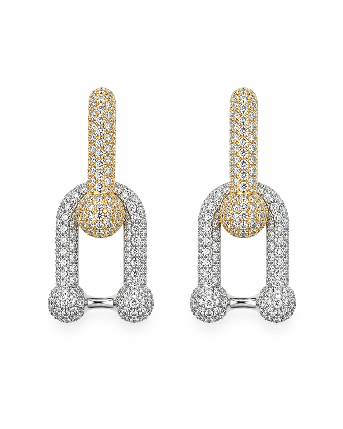 The Linky Earring (silver and gold)
